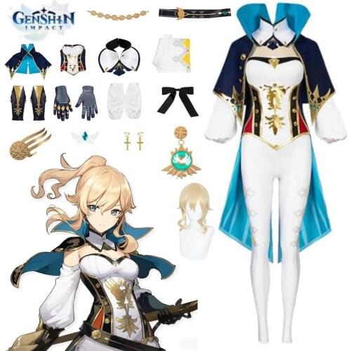 Anime Game Genshin Impact Jean Cosplay Costume Carnival Halloween For Women Girl Kids Game Costumes Performance Outfit