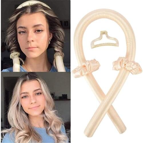 DIY Hair Heatless Curling Rod Headband No Heat Curls Ribbon Hair Rollers Sleeping Soft Headband Hair Curlers Styling Tools