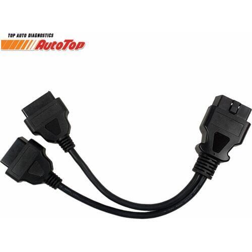 Best ODB 2 Diagnostic Cable 1-2 16 Pin 1 Male To 16 Pin 2 Female Y OBD OBDII Extension Cable OBD2 Connector Adapter for ELM327