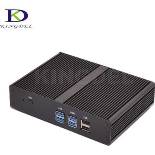 Newest Fanless Mini Computer Intel Dual Core CPU Celeron 2955U/3205U HTPC USB 3.0 Windows10 available Wifi HDMI VGA Nettop PC