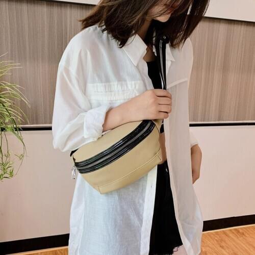 Fashion Women Waist Bag Solid Color Chest Bag Leather Crosbody Bags Women Fanny Pack Travel Female Belt Purse Hip Waist Pack