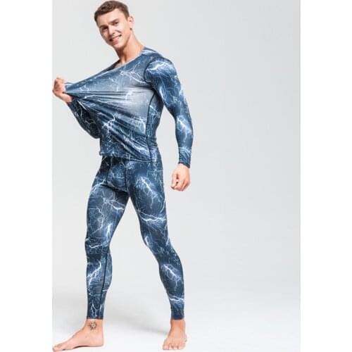 Man Compression Sports Suit Quick Dry Sweat MMA Training Fitness Kit Rashguard Male Sportswear Jogging Running