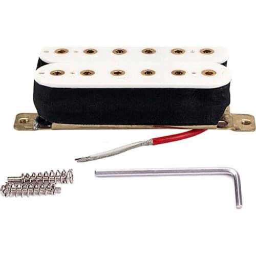 Humbucker Pickup Set White 5 Magnets Two Conductor Wired GMC82