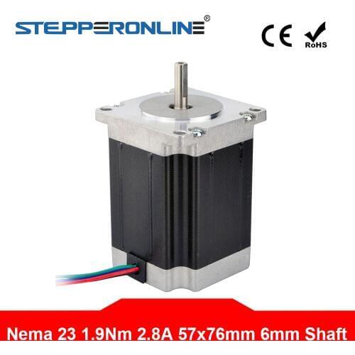 Nema 23 stepper motor Bipolar 1.9Nm (269oz.in) 57x57x76mm 4Wires for CNC milling machine