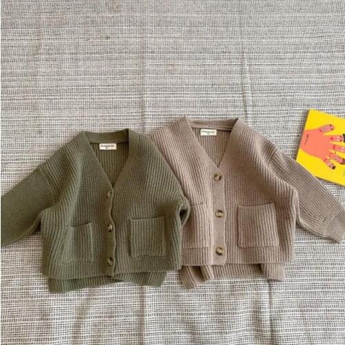2021 new arrival girls boys knitted sweaters autumn full sleeve fashion kIds cardigan sweater