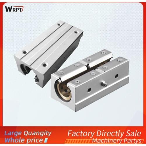 Open linear slider bearing with extended graphite copper bearing 1/2/4PCS SBR12/16/20/25/30/40/50LUU corrosion resistant CNC