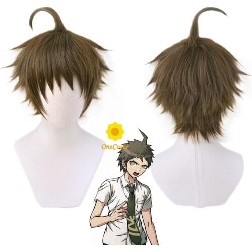 Anime Danganronpa Hinata Hajime Cosplay Wig Short Wig Dangan Ronpa Synthetic Hair + Free Wig Cap Party Role Play Men