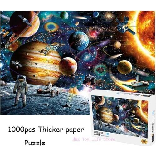 1000 pieces Adult Puzzle Space Thicker Paper Landscape Puzzle Cartoon Rose World Map Puzzles For Children Educational Toys Gifts