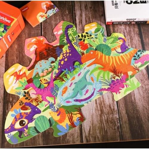 Puzzle Childrens Intelligence Dinosaur Puzzle Paper Early Education Children Boys Smart Juegos Para Ninos Toys Hobbies BY50PT