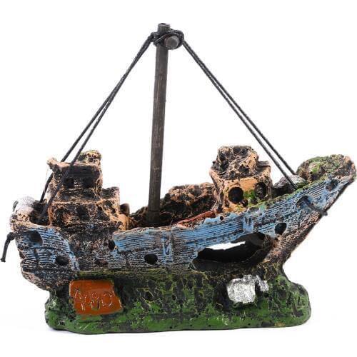 Pirate Ships In Aquariums Aquarium Landscape Decoration Aquarium Accessories Fish Tank Aquarium Resin Boat Ornament