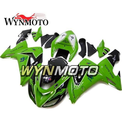 Complete ABS Injection Fairings For Kawasaki ZX-10R ZX10R 2006 2007 Motorbike Green Black Fairing Kits Body Frames Covers