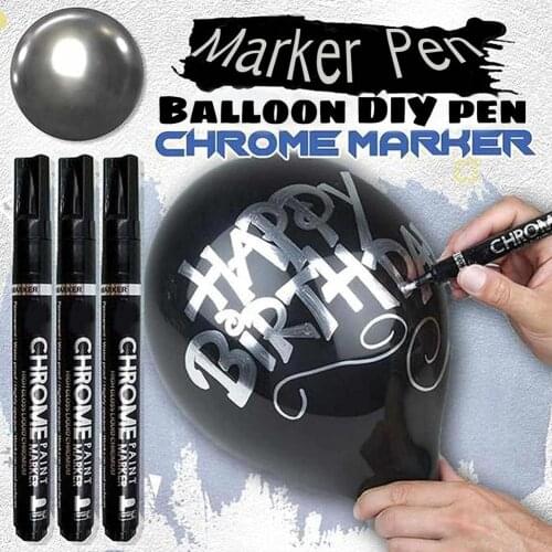 Silver Art Liquid Mirror Chrome Marker DIY Reflective Paint Pen 0.7/1.0/3.0mm Fade-proof Metal Permanent Paint Craftwork Pen HOT