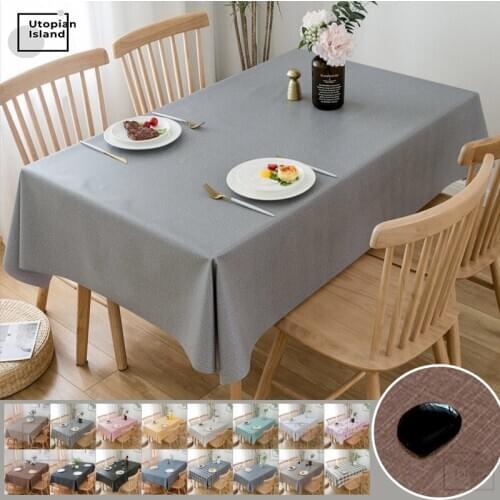 Table Cloth Waterproof Pvc Tablecloth Rectangular Christmas Table Cloth 2021 Solid Color Table Cover Oilcloth For Table Kitchen