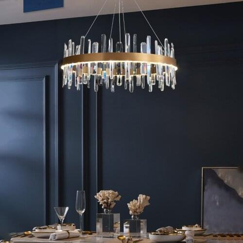 Modern Minimalist Crystal Led Pendant Lights Lustre Lamp Bedroom Living Dining Room Indoor Lighting Decor Hanging Light Fixture