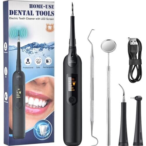 LED Display Professional Cordless Oral Irrigator with 2 Tips, 1 Dental Probe, LED Light, IPX6 Waterproof, 5 Modes, Teeth Cleaner