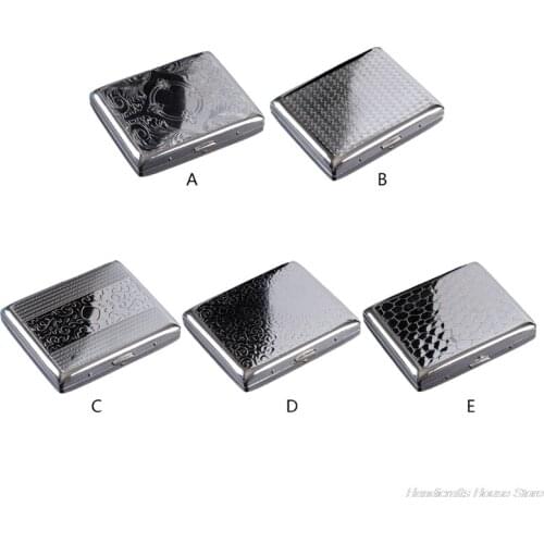 Ultra Thin Cigarette Case Metal Double Sided Spring Clip Open Retro Tobacco Scroll Box Metal-Plated Cigarette Case Stash Box
