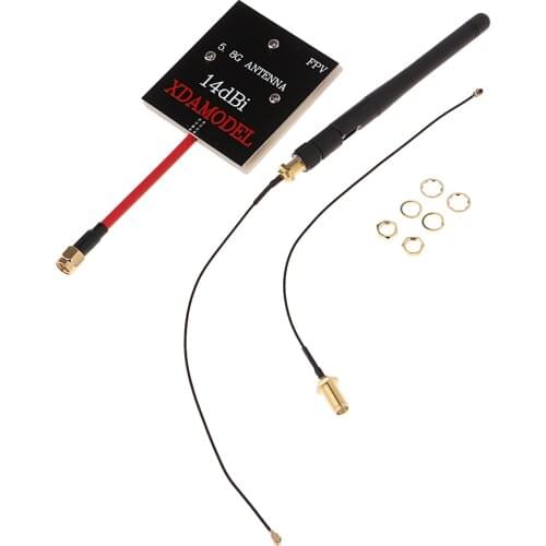 Enhanced FPV Antenna Kit 5.8Ghz 14dBi Panel SMA Antenna 2.4GHz 3dBi SMA Antenna SMA to IPEX Cable for Hubsan H501S H502S