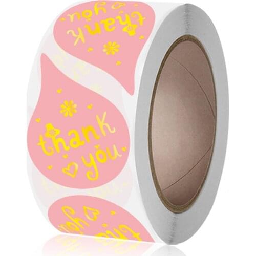 50-500pcs Water-Drop Shape Thank You Sealing Label Sticker Gift Packaging Envelope Adhesive Stationery Baking Sign Sticky Note