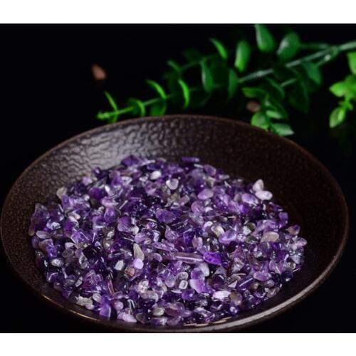100g AAA natural large number of tiny amethyst healing quartz crystal crystal chip demagnetization mini small crystal feng shui