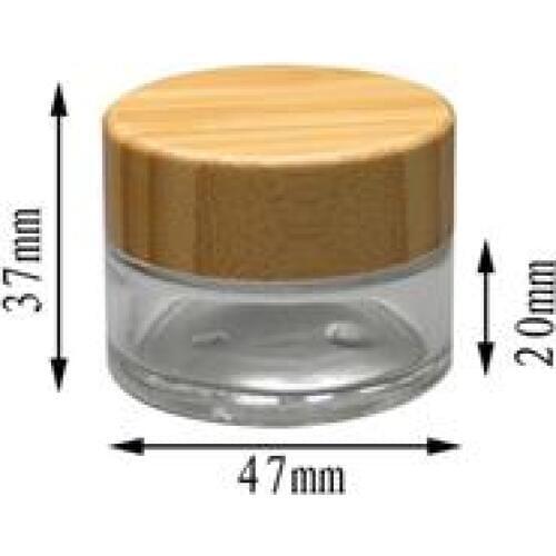 30pcs 15g matte glass jars with bamboo cover,15ml glass cream jars with bamboo lids lin4173