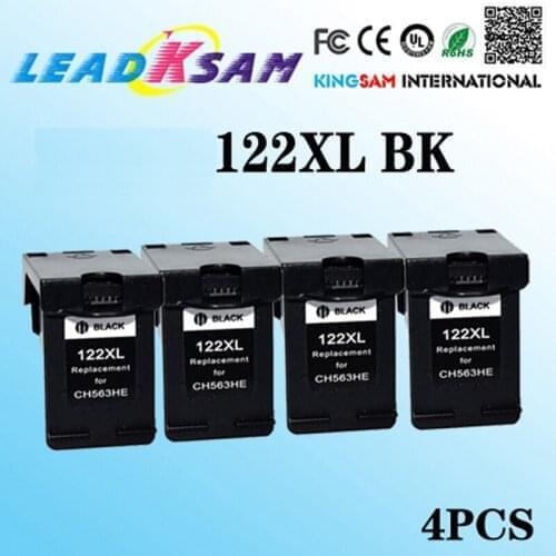 4X,Black Ink Cartridge compatible for hp122 122xl 122 Deskjet 1050 J410a J410c J410d 1051 1055 J410e 1056 2543 ENVY 4500 4501