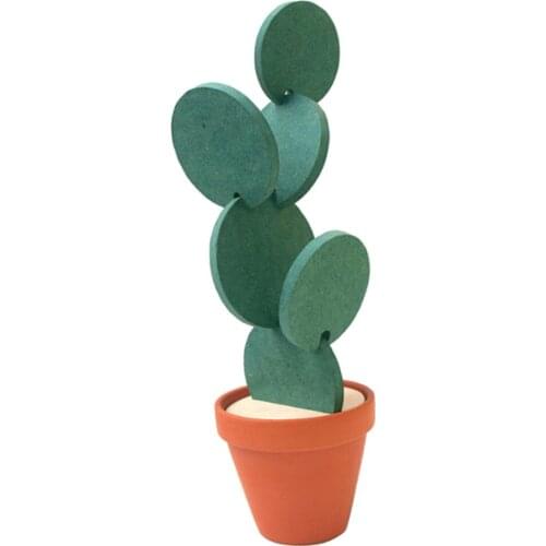 6Pcs/Set Dinner Table Coasters Cup Pad Mat/ Cactus Potted for Kitchen Decor