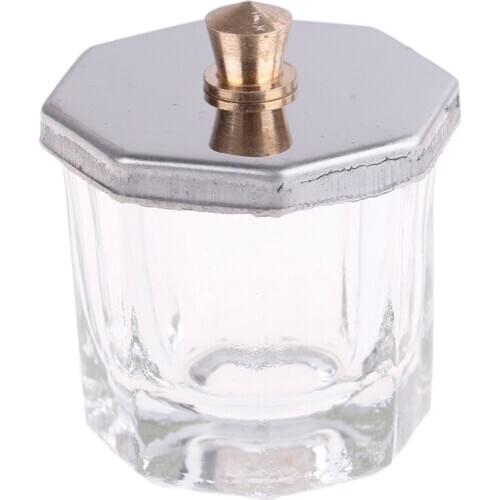 Acrylic Nail Crystal Glass Dappen Dish Bowl Cup With Cap Liquid Powder Manicure Nail Art Tools Acrylic Powder Liquid Cups