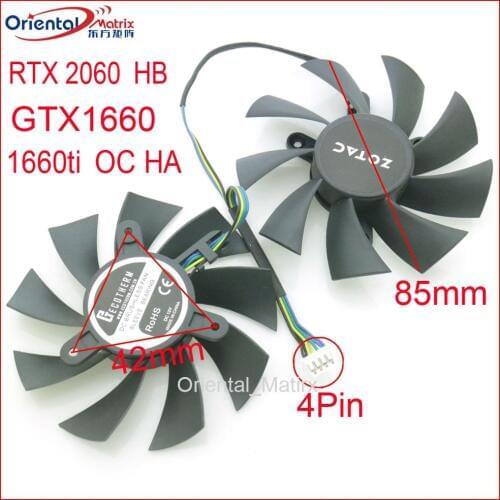 Free Shipping 2pcs/Lot DC BRUSHLESS FAN 85mm 4Pin VGA Fan For ZOTAC RTX 2060 HB GTX1660 1660ti OC HA Graphics Card Cooling Fan