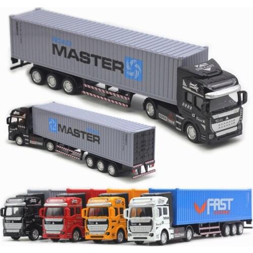 Large alloy container Truck trailer Transport model toys for kids 2 to 4 years old