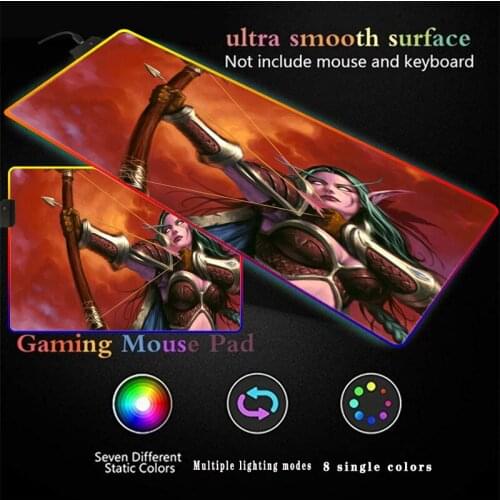 WOW Gaming RGB Computer Large Gaming Mouse Pad XXL Mouse Pad LED Gamer Mause Carpet Multi-size Desk Pad30X80CM40X90CM for CS LOL