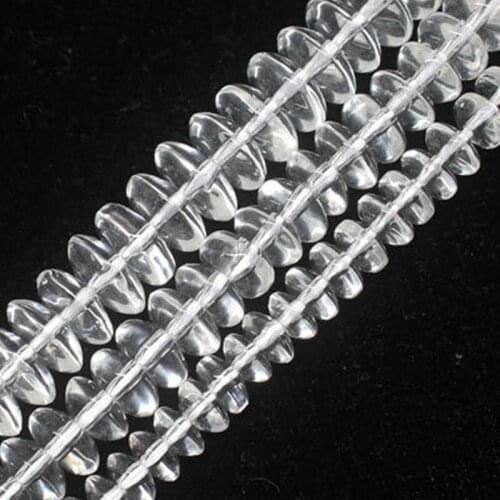 Natural White Clear Quartz Beads Rondelle Heishi Spacer DIY Loose Beads For Jewelry Making Beads Accessories 15'' Women Gift
