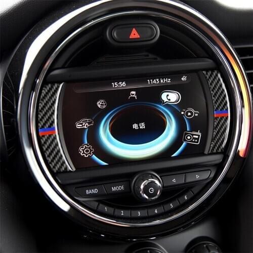 Carbon Fiber Interior Decoration Central Control Navigation Screen Frame Cover Trim Sticker for Mini Cooper F54 F55 F56 F60