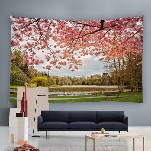 Tapestry decorative blanket picnic table cloth hanging home bedroom living room dormitory decoration landscape woods scenery