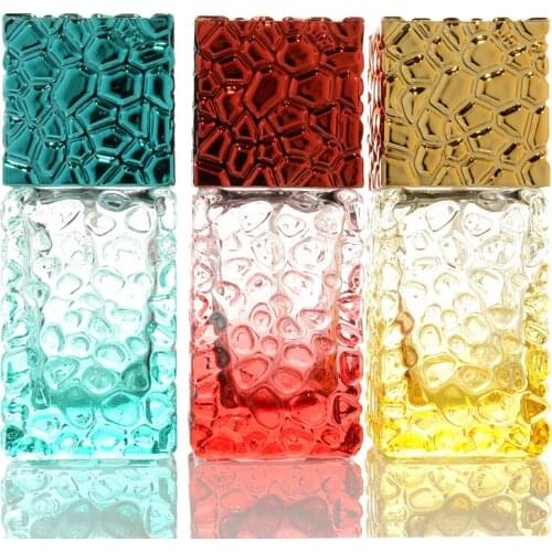 10 pcs/lot Cosmetic Refillable Container Colorful Glass Perfume Bottle Water Cube Shape Toner Spray Vials 25 ML Perfume Bottle