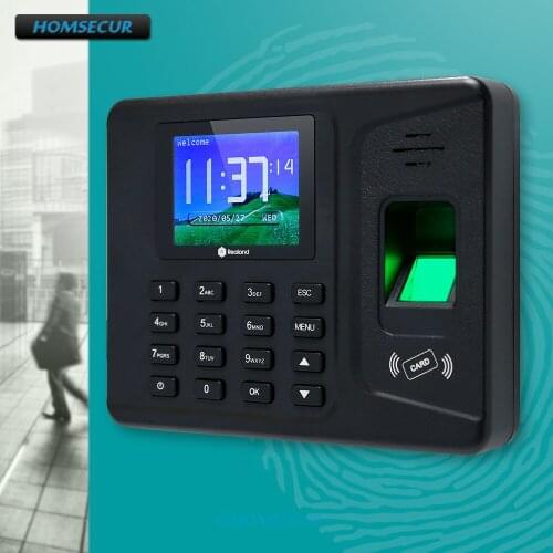 HOMSECUR New Fingerprint And RFID Card Attendance Time Clock+ TCP/IP+ USB+ Remote Access