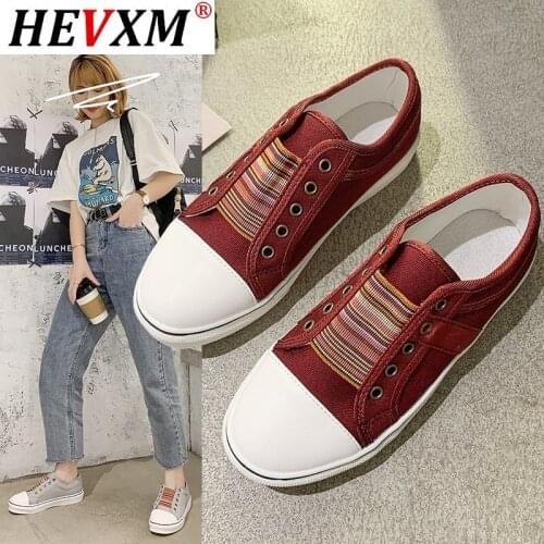 2021 Low-cut Trainers Canvas Flat Shoes Women Casual Vulcanize Shoes New Women Summer Autumn Sneakers Ladies SIZE 35-43