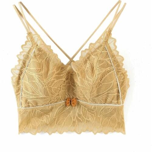 Crop tops women v-neck lace cami