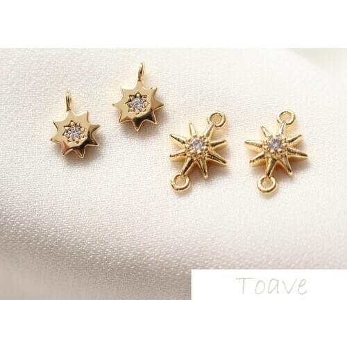 Copper-plated 18-K true gold pendant with diy ear-decoration material hand-chain necklace accessories