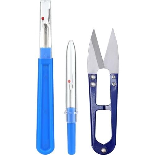 LMDZ 2Pcs Sewing Seam Ripper Plastic Handle Craft Thread Cutter Thread Seam Remover Thread Cutter Tool with Trimming Scissors