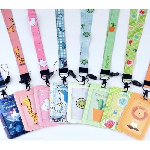 Fashion Cute Sliding Cover Credit Card ID Holder Bag Student Women Travel Bank Bus Business Card Cover Badge