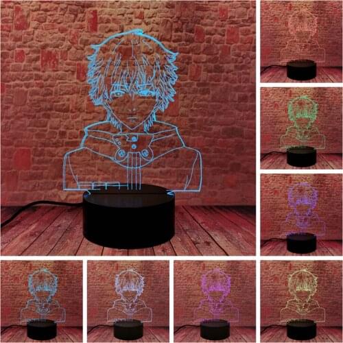 Tokyo Ghoul Anime Figuras 3D Illusion LED Desk Nightlight Colorful Change Lamp Manga action & toy figures