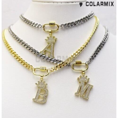 4Strand Zircon pendant necklace Punk necklace necklace Chuncky neckalce Chocker gift jewelry necklace Hip Pop necklace9659