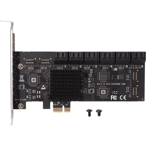 SA3112J PCIE Adapter 12 Port 6Gbps PCI-Express X1 to SATA 3.0 Controller Cards Riser Expansion Card Controller