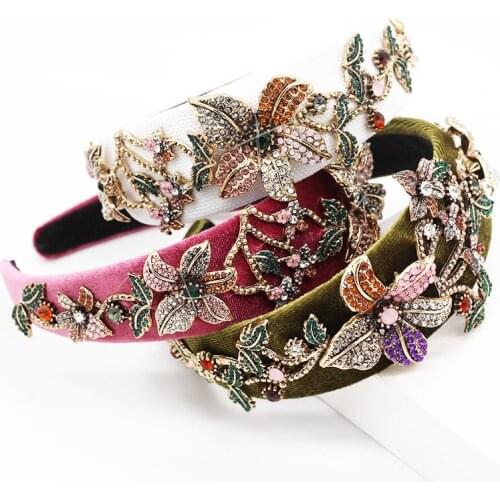 Luxury Rhinestone New Arrivals Woman Baroque Crystal Headband Hairband Rhinestone Wedding Flower Hair Band forWomen Jewelry hot