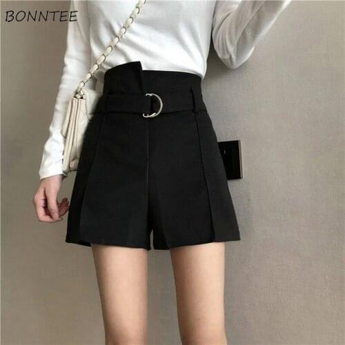 Shorts Women Autumn Asymmetrical High Waist Wide-leg Solid Simple All-match Elegant Lady Casual Korean Style Trendy New Arrival