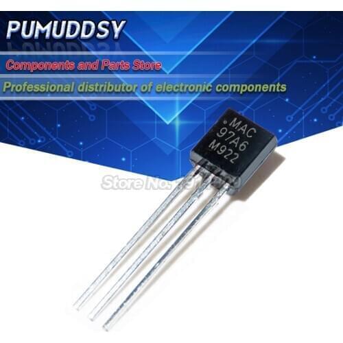 100PCS MAC97A6 97A6 TO-92 Triacs THY .6A 400V TRIAC IC