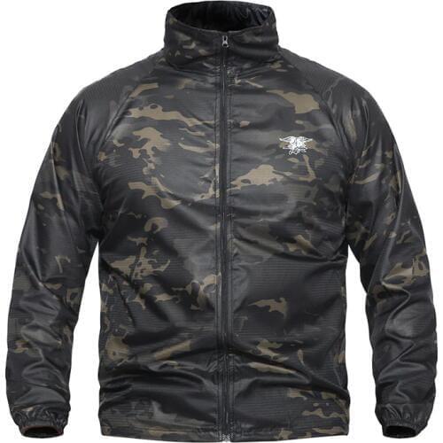 Outdoor Riding Sports Breathable Quick Dry Sunscreen Jacket Men Climbing Camping Hiking Fishing Waterproof Camouflage Thin Coat