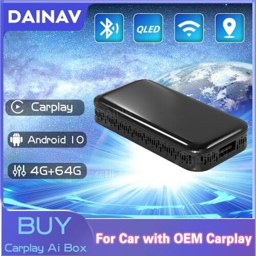 Android 10.0 Box Carplay Ai Box New Version 4+64G Wireless For Apple Carplay Android Auto Google TV Box Car Multimedia Player