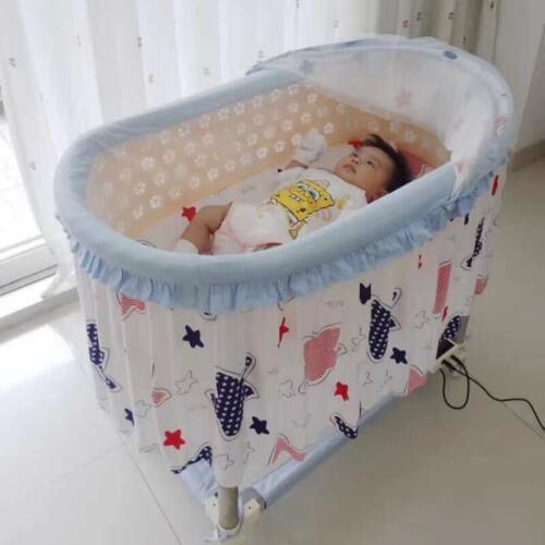 Comfortable Baby Cradle Bed Electric Infant Crib Baby Sleeper with Mosquito Nets Roller Cradle