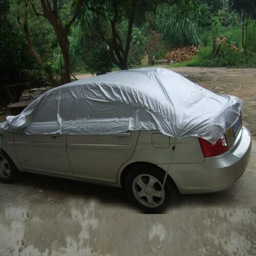 Universal Car Cover Prevent Heat Cold Sun Rain Snow Half Auto Cover for Sedan SUV Pickup PVC Coating Cover M L XL Optional